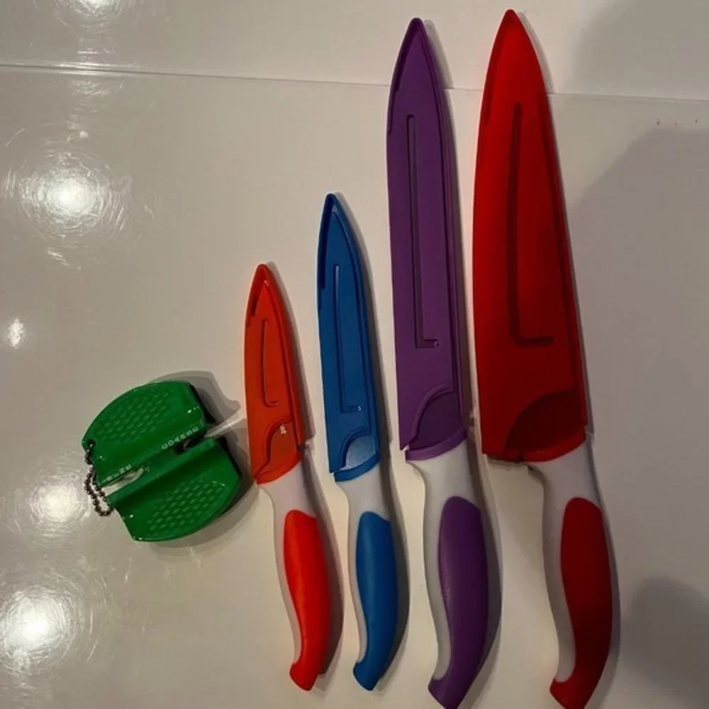 Knife Set ‎ - Knives & Sharpener (Multi-Colored by Eat Neat)